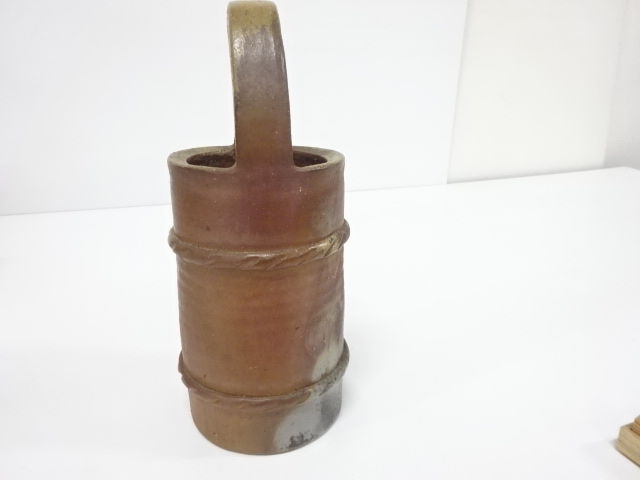  備前焼　森宝山窯　宝山造　手付花入